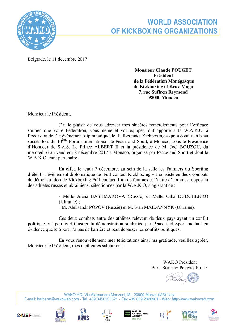 Letter to Mr fr