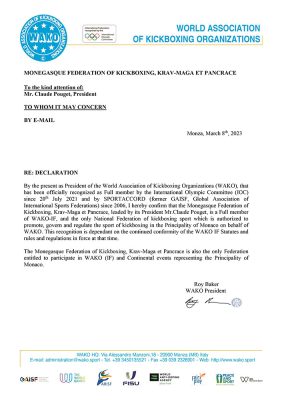 Declaration of membership for Monaco_08.03.2023